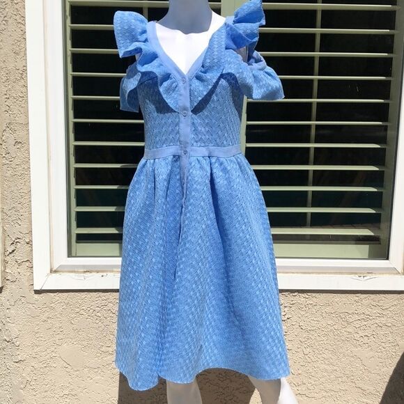 Maje Blue Reglisse Dress Sz 2 - Picture 3 of 14